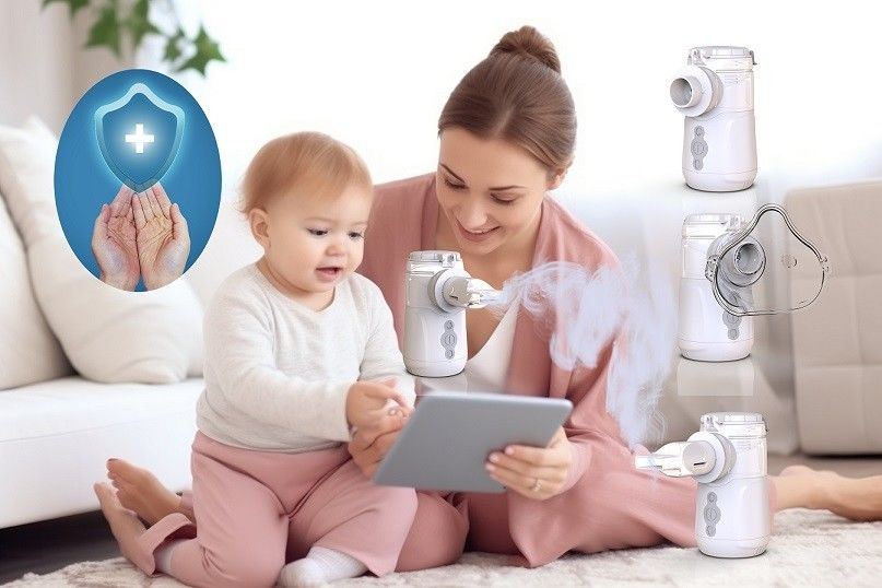 मेडिकल क्लास झिल्ली वाइब्रेटर मेष नेबुलाइज़र 1.2W बैटरी या डीसी संचालित
